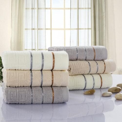 Four Seasons Pure Cotton Pure Color Plaid Printed Towel For Adults And Children 34x74cm