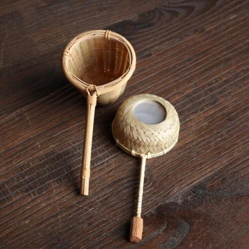 Japan Teaism Bamboo Rattan Gourd Shaped Tea Leaves Funnel Decorative Tea Strainers for Tea Table Decor Tea Ceremony Accessories
