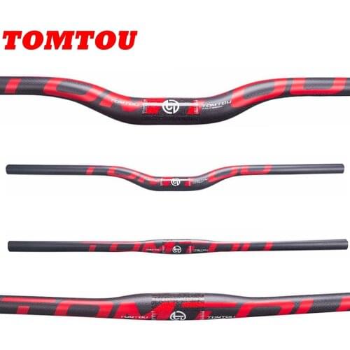 TOMTOU Bicycle Handlebar Mountain Bike Parts Carbon Fiber HandleBars MTB Flat Rise Handle Bar Width 580 - 760 mm