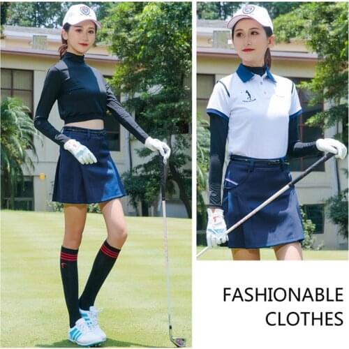 Womens Golfs Sunscreen Clothing Ice Silks Long Sleeved Quick dry Sweat Absorbent Breathable Short Shirt for Outdoor WHStore