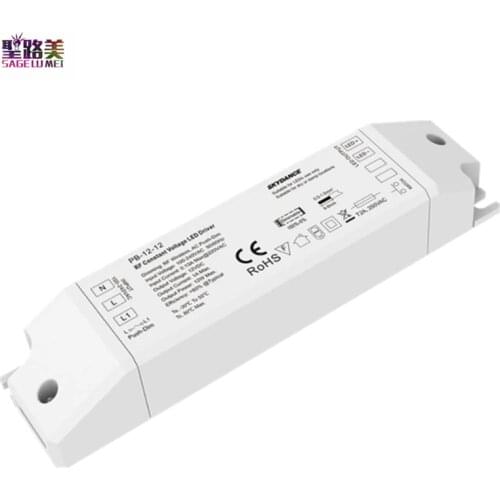 12W 12V DC RF Dimmable LED Driver Constant Voltage Power 100VAC～240VAC input AC Push-Dim For single color Strip Light Tape