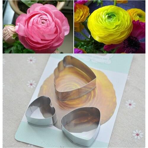 3pcs/set Stainless Steel Metal Cookie Cutter Cake Fondant Mold DIY Baking Decorating Tools Flower Petal Sugar Paste Molds A346