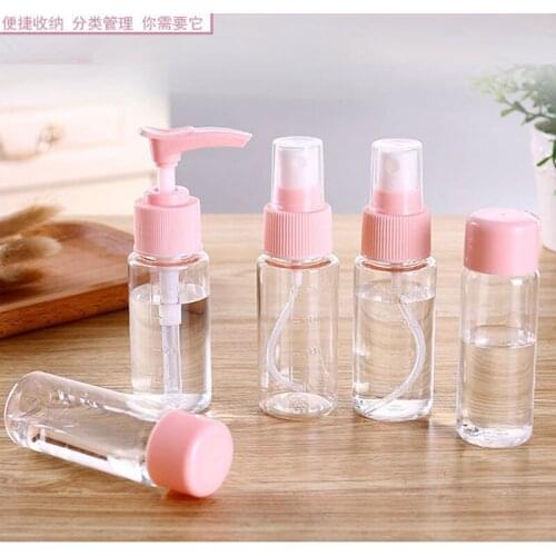 7pcs/Set Mini Makeup Cosmetic Face Cream Pot Bottles Plastic Transparent Empty Make Up Container Bottle Travel Kit Accessories