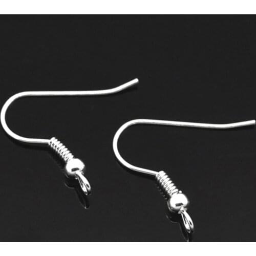 8SEASONS silver-color Earring Wire Hooks 21x20mm(Lead ,Nickel Free), sold per packet of 150 pairs (B17004)