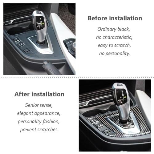 BOOMBLOCK Car Covers Interior Decorative Real Carbon Fiber Stickers For BMW F30 F35 3Series GT 320i Accessories