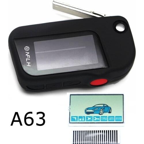 NFLH A63 fold uncut blade fob case for starline A63 folding car flip remote Anti-Theft Device Two-Way +A63 Flexible Cable LCD