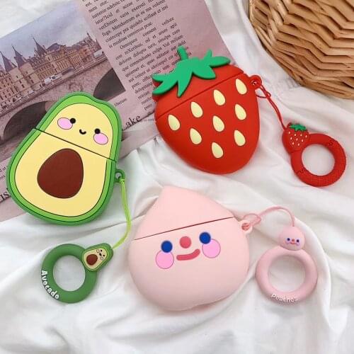 New Strawberry Fruit Wireless Bluetooth Earphone Case For Apple Airpods Silicone Headphones Cases For Airpods 2 Protective Cover