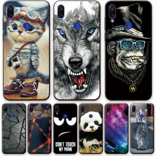 Redmi Note 7 Case For Redmi Note 7 Pro Soft Silicone Cool Wolf Cute Back Cover Redmi Note 7 Pro Case Cover Xiomi Note7 Case 6.3"