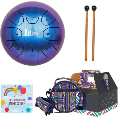 IRIN 5.5 Inch Steel Tongue Drum 8 Notes Tank Drum Handpan Drum Percussion Musical Instrument with Drum Mallets Carry Bag 3 Color