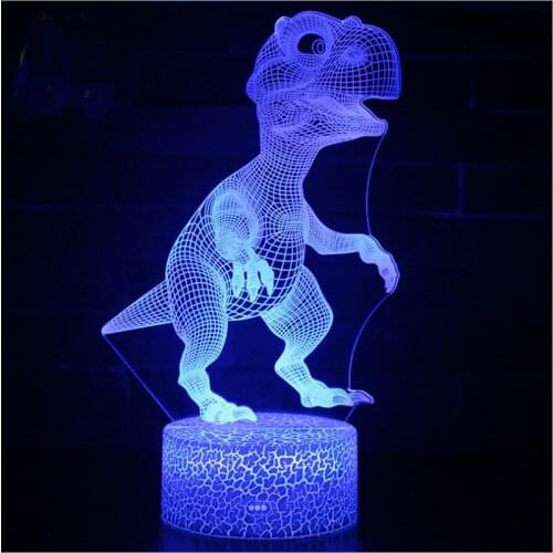 Dinosaur theme mark 3D Lamp Game LED night light 7 Color Change Touch Mood Lamp Dropship