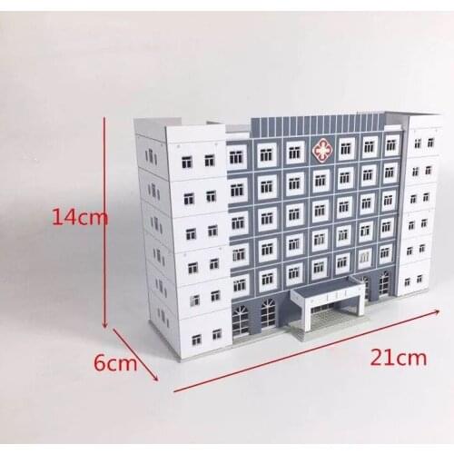DIY 1/150 N Scale Hospital Building Model Train Suitable Sand Table Assembly Kits Exquisite Simulation Architecture