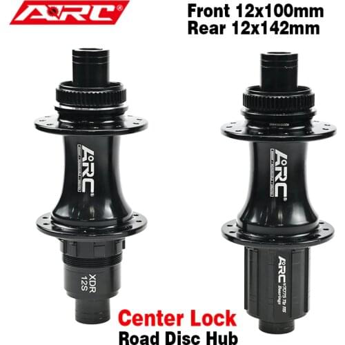 ARC Road Disc Hub Center Lock 24 Holes Front 12x100mm Rear 12x142mm Bike Bicycle Hub Shimano 8 9 10 11 Speed / Sram XDR 12 Speed