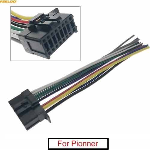FEELDO 1Pc Auto Universal 16Pin Car Wire Harness Adapter Connector Plug For Pionner DVD CD Radio Stereo Wire Cable