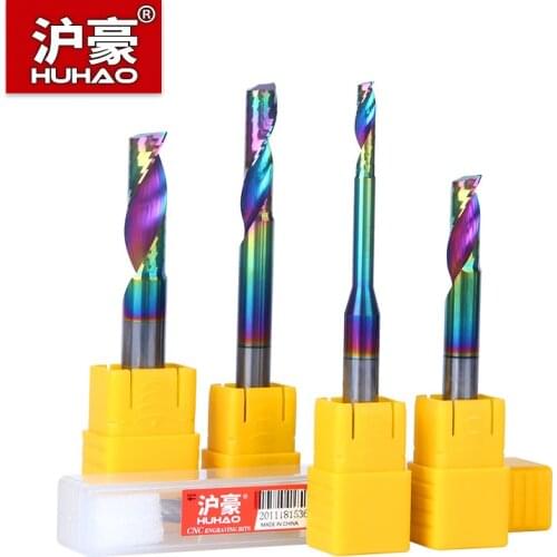 HUHAO Single Flute CNC Tool Coated End Mill Router Bit for Aluminum Curtain Wall Doors Windows 60mm-120mm Profile Milling Cutter
