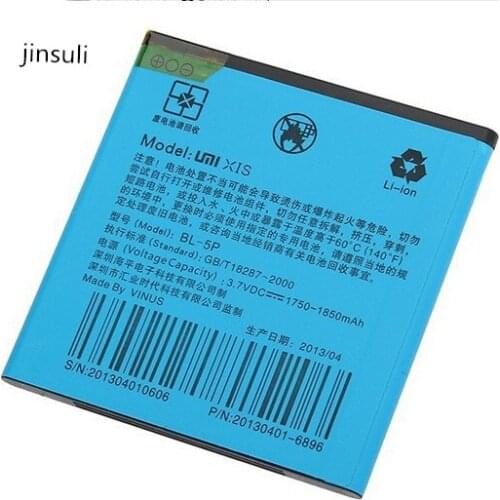 Jinsuli IN Stock Original 1850MAh 3.7V Li-ion mobile phone battery For UMI X1 X1S BL-5P Batterie Batterij Bateria