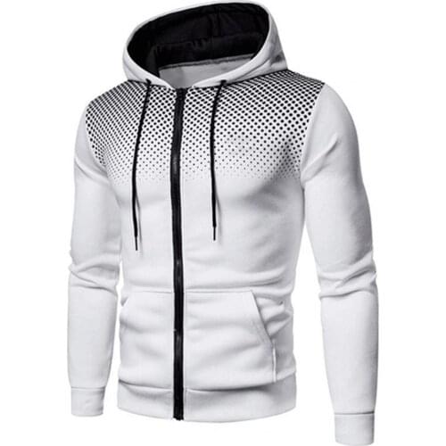 Spring Autumn Mens Jackets Hooded Coats Solid Color Gradient Drawstring Cardigan Hooded Winter Jacket Tracksuit Daily Outwear