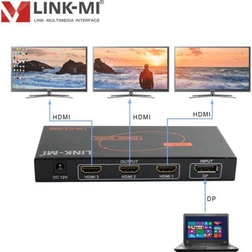 LINK-MI STV03 1x3 4K Multi-screen Splicer 1 DP in 3 HDMI Out Overall Support 5760x1080 Backward Compatible Video Wall Controller