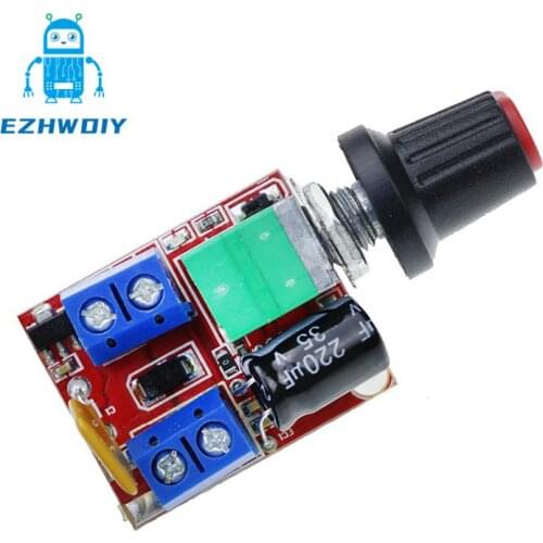 Mini DC motor PWM speed controller 5A 90W 5V 6V 12V 24V 35V speed control switch Super small LED dimmer max 5A