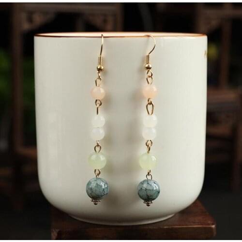 Fashion Acrylic pink flower Long tassel flower pendant design Earrings Party Summer Accessory