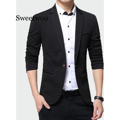 2020 New Mens Blazer Solid Color Suit Spring Autumn High Quality Casual Coats Slim Fit Male Fashion Cool Jackets M~5XL