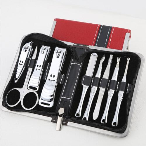 Stainless steel Manicure Set Pedicure Carved Nail Clipper Kit Nail Care Tool Sets Cuticle Knife Ear Pick File Scissor Tweezers
