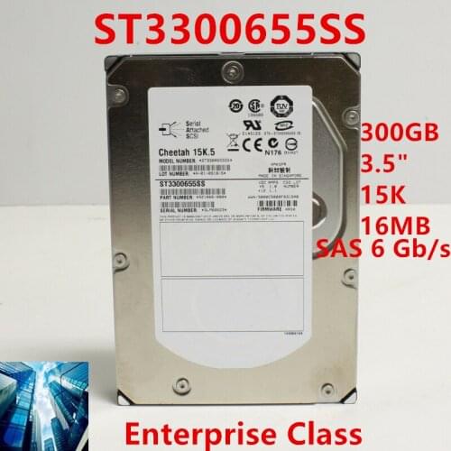 New HDD For Seagate Brand 300GB 3.5" 15K5 SAS 6 Gb/s 16MB For Internal HDD For Enterprise Class HDD For ST3300655SS