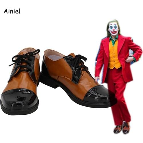 Joker Origin Movie Joaquin Phoenix Cosplay Shoes Arthur Fleck Scary Clown Mask Boots Men Halloween Christmas Costume Accessories