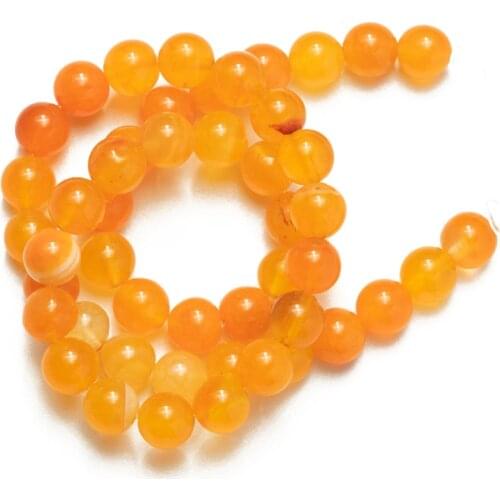 Wholesale 6mm 8mm 10mm Orange Agates Beads Natural Stone Round Loose Beads Needlework for Jewelry Making DIY Bracelet