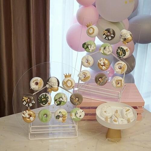 Donuts stand Acrylic Donuts holders 40cm round/ rectangle racks cake tools table decoration backing showcase ornament