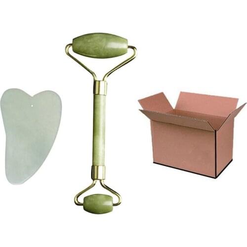 Portable Massage Roller Body Scraping Board Natural Jade Set Women Body Skin Relaxation Slimming Face Care Accessories