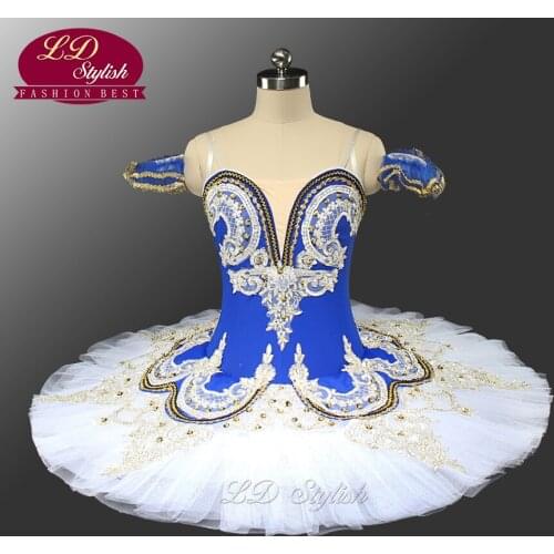 Adult Blue Bird Ballet Professional Stage Tutu Blue And White Classical Ballet Performance Costume Customized LD0028
