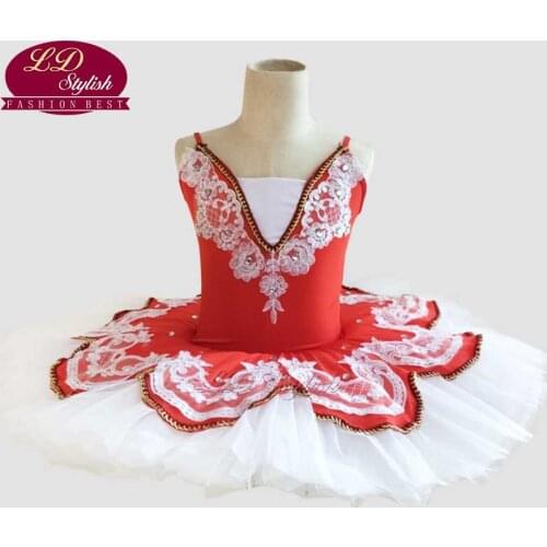 Professional Ballet Dress Adult Sling Puff Skirt TUTU Skirt Lace Practice White Swan Lake Childrens Performance