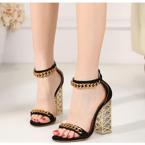 High Heel Sandals Women 2019 Summer Gladiator Sandals Women High Quality Crystal Sandals Shoes Size 34-40 Black red