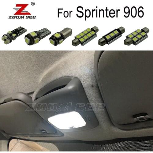15pcs LED License plate lamp for Mercedes Benz for Sprinter 906 W906 Bus Box LED interior dome Lights + Door bulb kit (06-13)