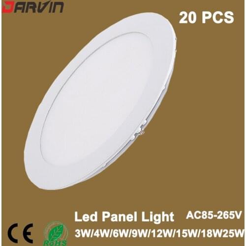Led Panel Light AC85-265V Led Light 3W 4W 6W 9W 12W 15W 18W 25W LED ceiling Light Round Ultra thin LED downlight,indoor lighting
