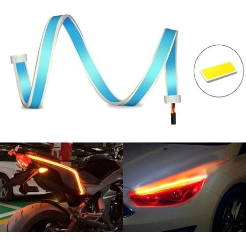 Motorcycle Strip Light Car DRL LED Daytime Running Lights Flexible Brake Guide Strips Car Headlight Auto Day Time Flowing Lamps