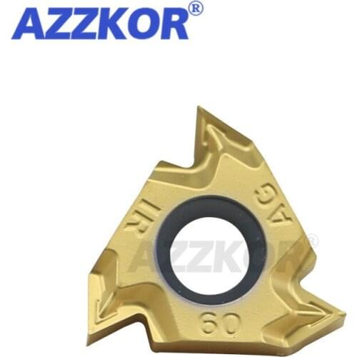 Internal Thread Inserts 16IR AG60 ISO Turning Tools CNC Center Lathe For 45# Steel Machining AZZKOR Carbide Blades NT9125 10pcs