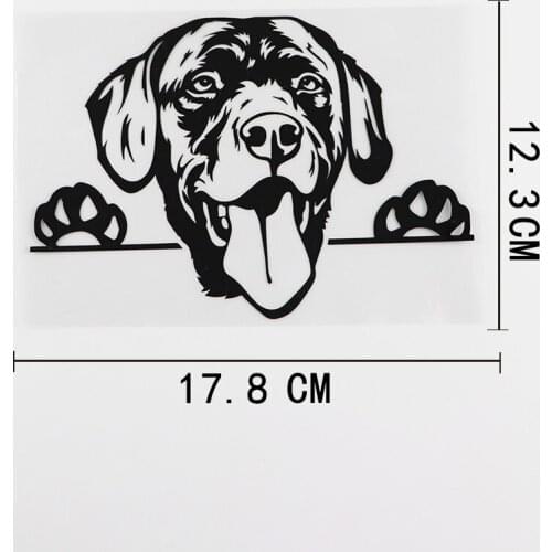 17.8CMX12.3CM Waterproof Decal Labrador Dog Peeking Vinyl Car Sticker Black/Silver 8A-0080