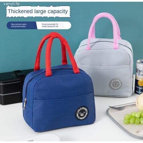 Japanese Their Lunch Bags Women Cute Aluminum Foil Thickened Students' Lunch Meal of shou ti dai zi Canvas Lunch Box bao wen dai