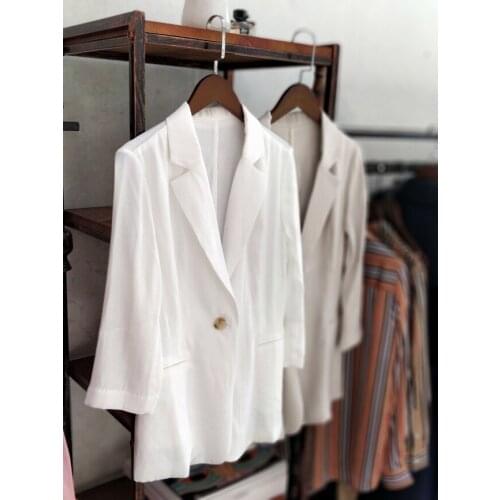 Women Blazer 2019 Summer Autumn Female Blazer Silk Soft Sunscreen Clothes Outerwear New