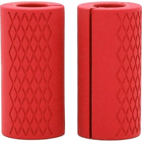 Silicone Barbell Bar Grips Hand Protector Pull Up Tape Arm Blaster Adapter for Dumbbell Ergonomic Design Stress Relieve