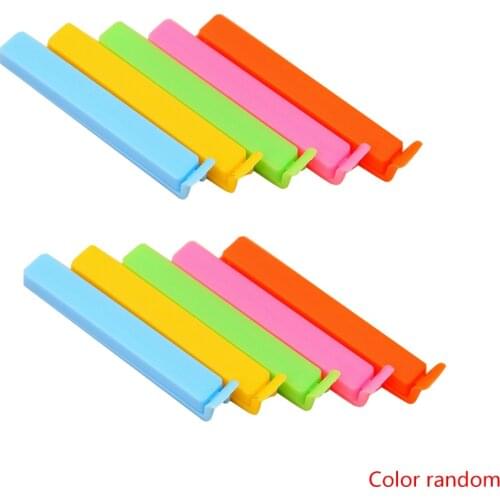 10PCS/SET Portable Colorful Plastic Clips Bright Color Food Tea Bags Sealing Clamps Kitchen Supply Color Random