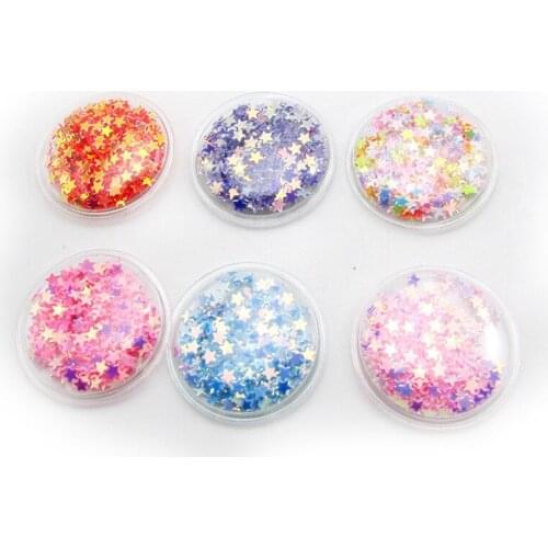 100pcs/lot Fantasy Transparent PVC Round patch applique with Stars Sequin For Clothes Cake Clip Headwear Accessories