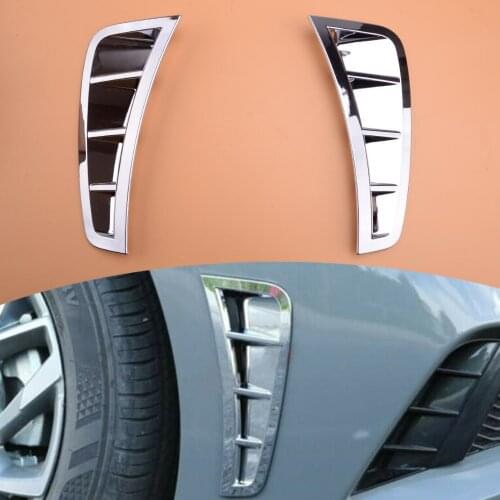 2Pcs Car Interior Chrome Front Bumper Side Air Outlet Cover Molding Trim Fit for Hyundai Sonata 2020 2021