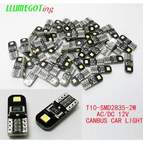 50pcs 194 W5W T10 2835 SMD Canbus Error Free No Polarity AC 12V Car Side Marker Interior Dome License Plate Lights for Toyota