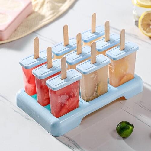 9 Hole Silicone Ice Cream Mold Chocolate Mould Tray Ice Cream Diy Mold Dessert Ice Cream Mold With Popsicle Barrel With Stick