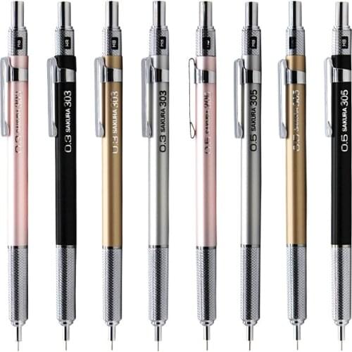 Sakura Automatic Pencil 0.3/0.5mm 4 Colors Needle Tip Metal Shell No Break Non-slip for Drafting, Sketching, Hand-Drawn, Writing