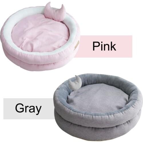 Pet Double Egg Tart Shaped Cat Litter Heightened Rim PP Cotton Padded Inner Pad, Removable Winter Warmth Pet Kennel Supplies