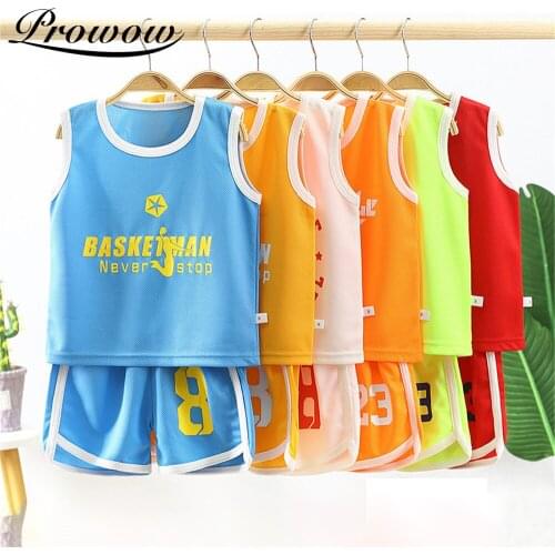 Prowow Boy Basketball Jersey Sport Style Kids Boy Clothes Mesh Toddler Baby Clothing Childrens Outfits Breathable Teens Costume