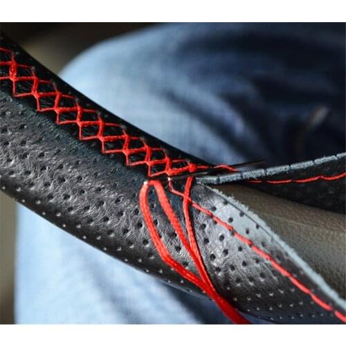 Leather Car Steering Wheel Cover for Kia Sportage Rio Forte Sorento Soul K2 K3 K4 K5 K9 Cadenza Grand Carnival